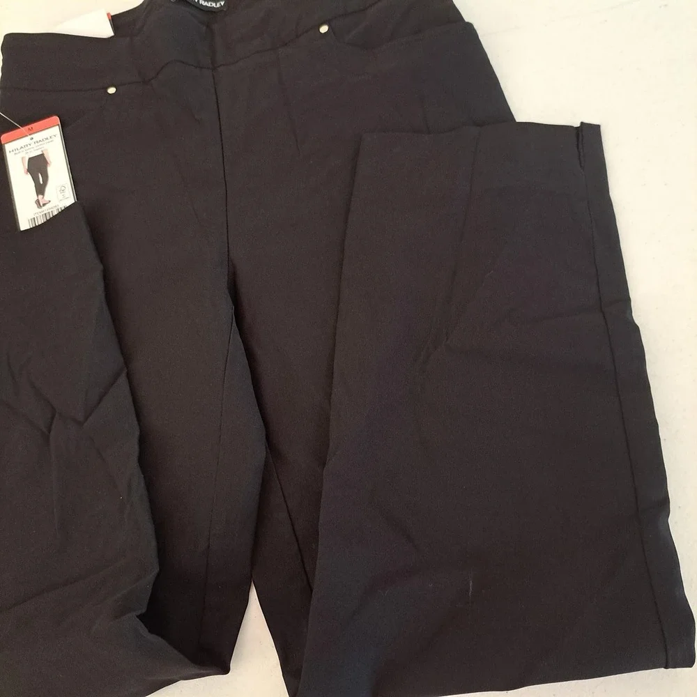 Hilary Radley Womens Pants M Black NWT Tummy Control Slim Leg 1735-238